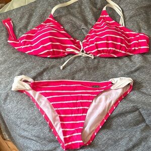Striped Pink Bikini Set
